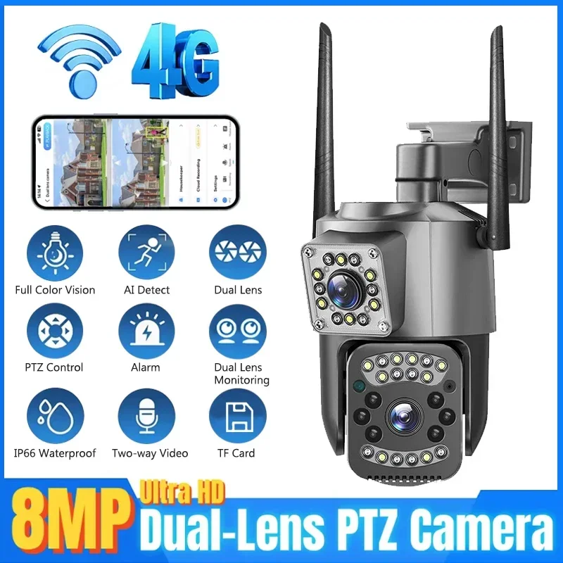 Night Vision Camera Wifi 4G - Caméra de surveillance extérieure PTZ IP