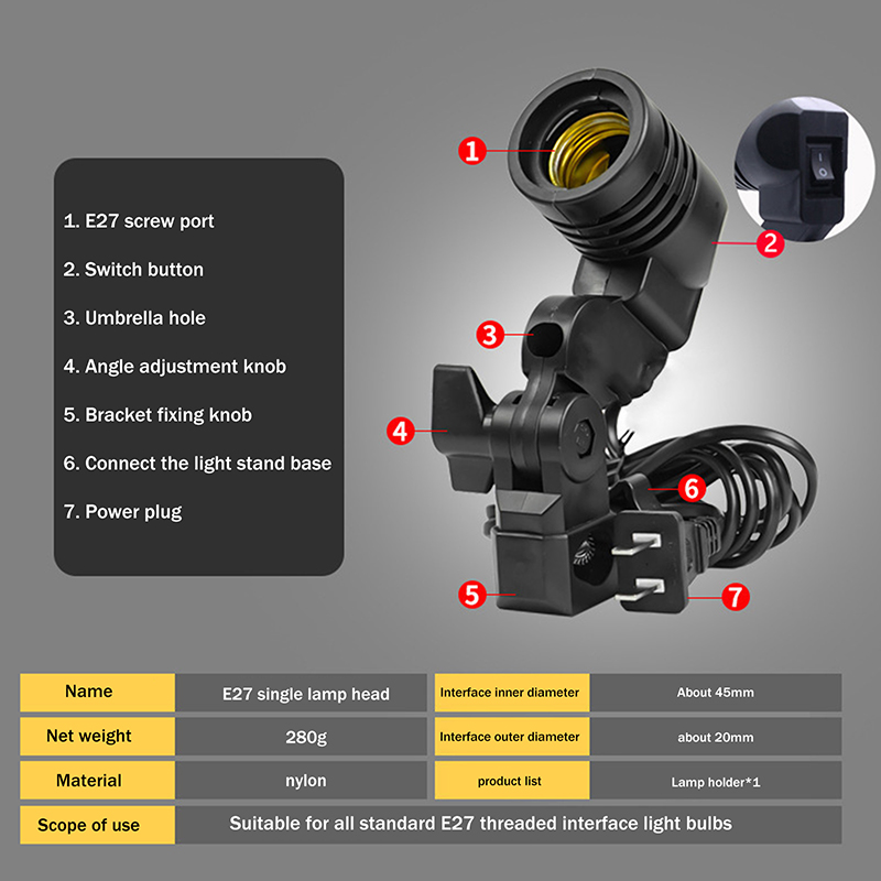 E27 AC douille lampe simple tê - Night Vision Goggles Head Mounted avis et prix